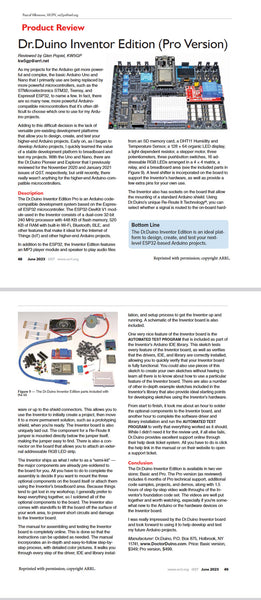 Dr.Duino Inventor Edition Reviewed By QST Magazine